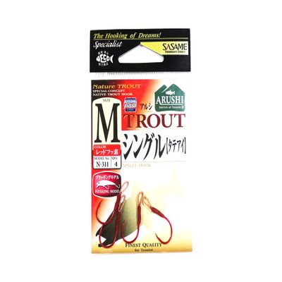 Sasame N-311 Alshi Trout Single Vertical Eye Red Fluorine #M
