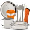 Stainless steel tableware mass kit (Orange) view 1