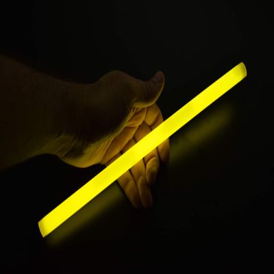 DirectGlow Yellow Bulk Glow in the Dark 10ct 12 inch Jumbo Glow Sticks for Glow Party Birthday Festivals Wedding Camping