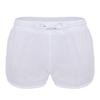 FEESHOW Mens Swim Trunks See-Through Drawstring Swimming Boxer Beach Shorts Swimsuits with Pocket White #2 X-Large view 4
