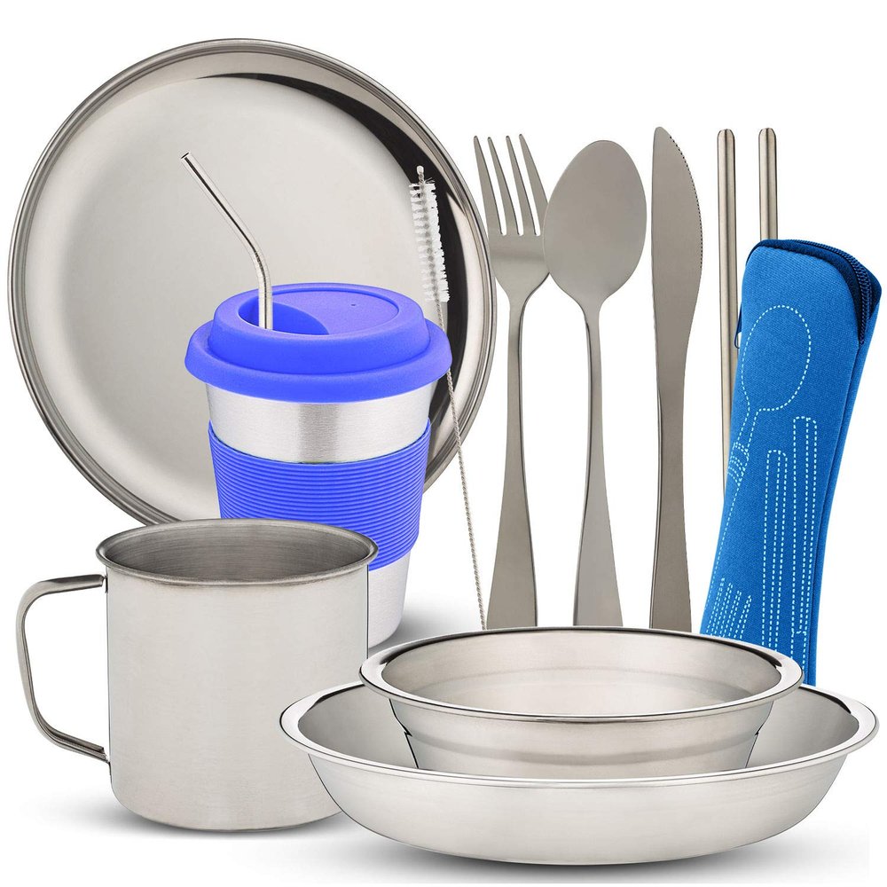 Stainless Steel Tableware Mass kit (Blue)