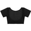 QinCiao Women's Short Sleeve Mesh See Through Open Bust Belly Dance Crop Top T-Shirt Black One Size view 1