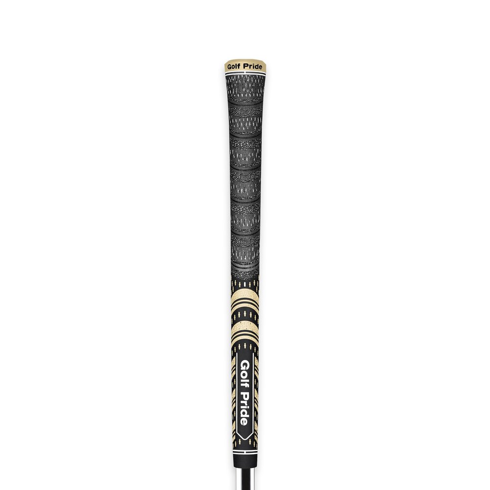 Golf Pride MCC Golf Club Grip - All-Weather Hybrid Grip - Brushed Cotton Cord & Pebbled Texture - Moisture-Wicking Technology - Standard - Black/Gold