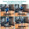 RAVS Mini Trampoline for Kids Adults 40"/48" Foldable Fitness Rebounder Kids Trampoline with 5 Levels Height Adjustable Handle Resistance Bands Indoor Workout view 3