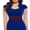 GRACE KARIN PU Leather Elastic Wide Belt for Women Stretch Thick Waist Belt for Dress Wine Size M view 4