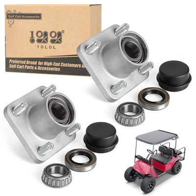 10L0L 2023 Upgraded Wheel Hub Assembly for 2001.5-2013 EZGO TXT, Shuttle, Workhorse, ST Series Gas & Electric Golf Cart, with Bearing Races & Cap, OEM# 70895-G01 70895G01, Set of 2