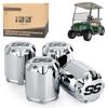 10L0L Universal Golf Cart SS Wheel Center Cap Cover for Yamaha, EZGO, Club Car, 4 PCS (Chrome) view 1