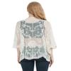 Anna-Kaci Womens Long Embroidered Lace Kimono Cardigan with Half Sleeves, Beige, One Size view 2