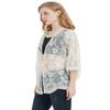 Anna-Kaci Womens Long Embroidered Lace Kimono Cardigan with Half Sleeves, Beige, One Size view 4