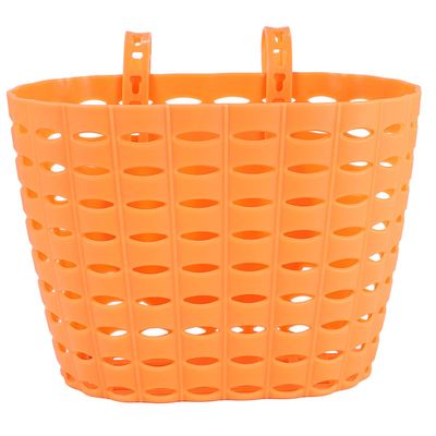 Garneck Kids Bike Basket Waterproof Plastic Woven Bicycle Front Handlebar Basket Small Kids Bicycle Basket for Chirlden Present DIY Sets(Orange)