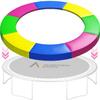 Trampoline Pad Replacement 14 FT Trampoline Replacement Safety Pad 14FT Trampoline Spring Cover Waterproof UV Resistant Tear Resistant Surround Spring Foam Cover Round Frame No Holes for Pole Rainbow view 1