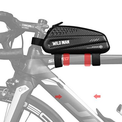 WSJYP Bicycle Bike Storage Bag Bike Frame Tool Bag 1L Black Mountain Bike Pouch Top Tube Cycling Fuel Bag
