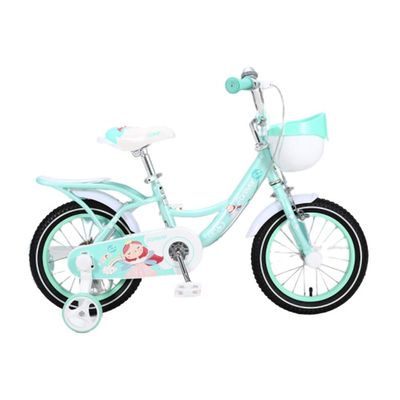 Bikes Kids AGYH Outdoor Children's Bicycle, Cute Mirror Bell, Cartoon Tire, with Auxiliary Wheels, A Tricycle Suitable for Girls to Ride Outdoors (Color : Green, Size : 102x50cm)