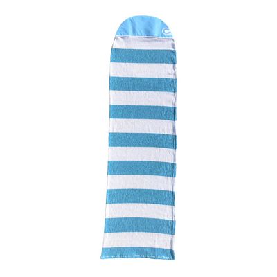 Stretch SUP Board Sock Cover for Paddle Boards - size 8'2 to 12'6 [CHOOSE COLOR] (Blue White Stripe, 10'6 Round)