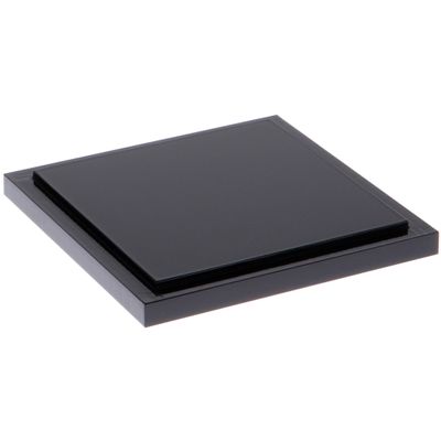 Plymor Black Acrylic Square Display Base, 4.625" W x 4.625" D x 0.4375" H, Pack of 2
