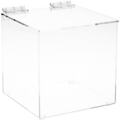 Plymor Clear Acrylic Display Case Box with Hinged Lid, 6" x 6" x 6" (3 Pack)