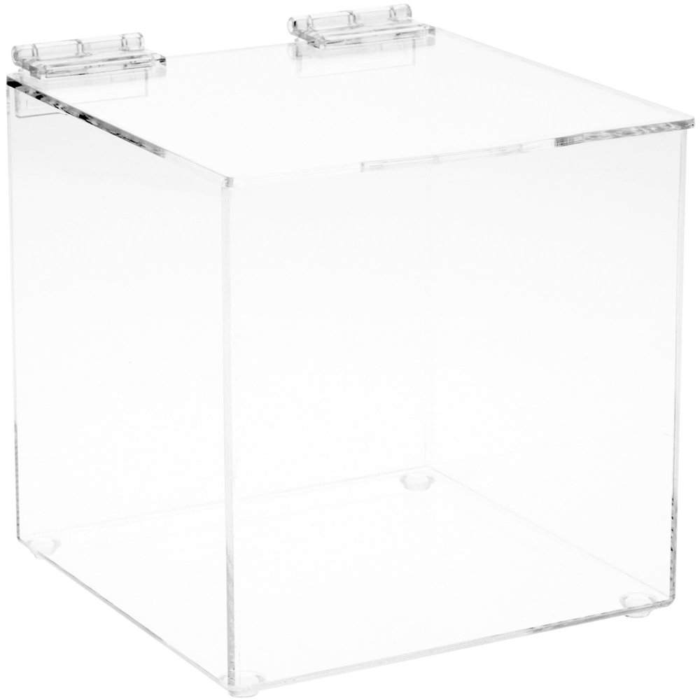 Plymor Clear Acrylic Display Case Box with Hinged Lid, 6" x 6" x 6" (3 Pack)