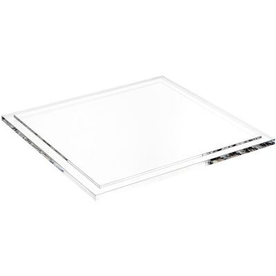 Plymor Clear Acrylic Square Display Base, 8.625" W x 8.625" D x 0.3125" H, Pack of 2