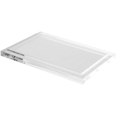 Plymor Clear Acrylic Rectangular Display Base, 6.625" W x 4.625" D x 0.3125" H, Pack of 3