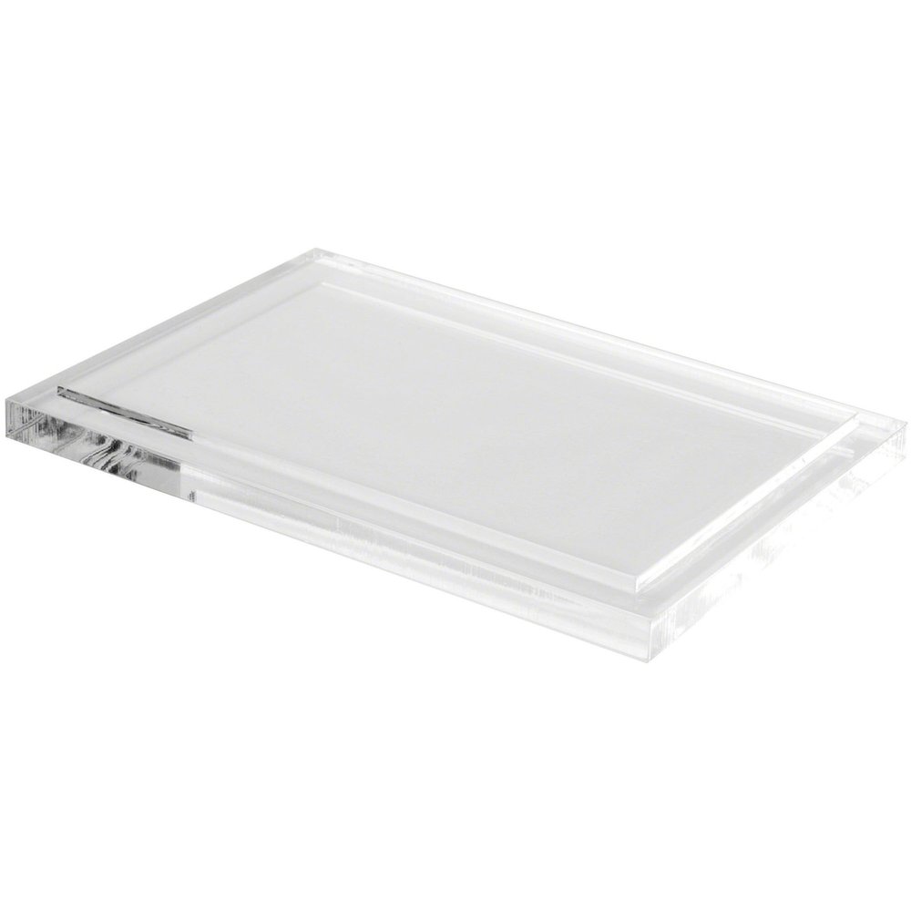 Plymor Clear Acrylic Rectangular Display Base, 6.625" W x 4.625" D x 0.3125" H, Pack of 3