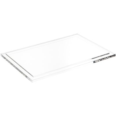 Plymor Clear Acrylic Rectangular Display Base, 9.625" W x 6.625" D x 0.3125" H, Pack of 2