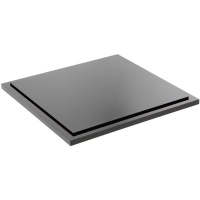 Plymor Black Acrylic Square Display Base, 8.625" W x 8.625" D x 0.4375" H, Pack of 6