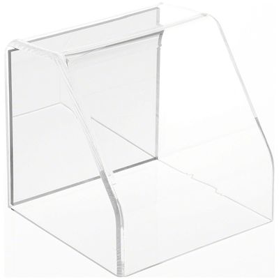 Plymor Clear Acrylic Slanted Front Display Case with No Base (Mirrored), 4" x 4" x 4" (2 Pack)