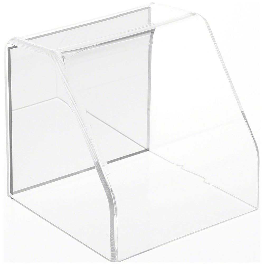 Plymor Clear Acrylic Slanted Front Display Case with No Base (Mirrored), 4" x 4" x 4" (2 Pack)