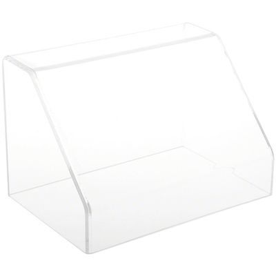 Plymor Clear Acrylic Slanted Front Display Case with No Base, 9" W x 6" D x 6" H (3 Pack)