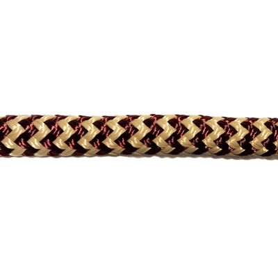 CBKnot 9/16" Premium Double Braid Polyester Rope 9,500 lb Tensile Strength, Marine, Sailing, Boating, Rigging, Equestrian and More (9/16" x 25 ft. Hank, Beige/Burgundy)