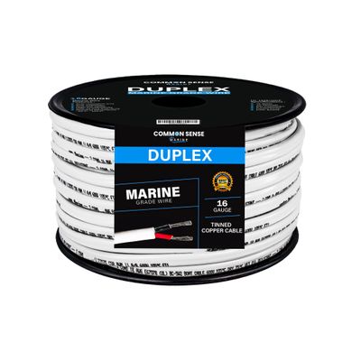16 Gauge 2 Conductor Marine Wire - 200 ft Duplex Round Marine Grade Wire Tinned Copper Oxygen-Free Insulated - 16/2 AWG UL 1426 Standard PVC Wire for Boat, Automotive, Speakers, Camper & Trailers