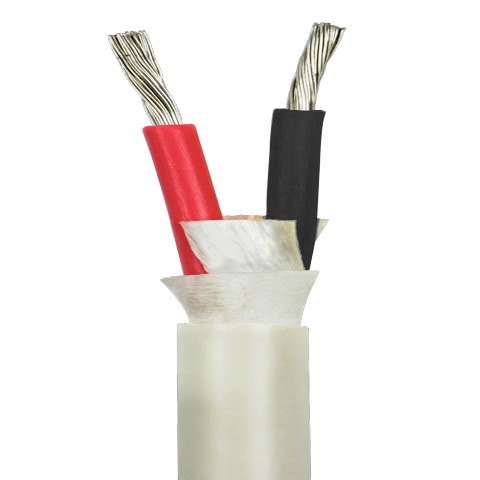 8/2 AWG UL 1426 (The Real Thing) Duplex Round Marine Wire - Tinned Copper Boat Cable - Red/Black - 100 Feet - White PVC Jacket