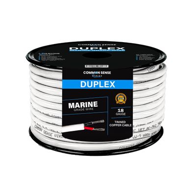 18 Gauge 2 Conductor Marine Wire - 30 ft Duplex Round Marine Grade Wire Tinned Copper Oxygen-Free Insulated - 18/2 AWG UL 1426 Standard PVC Wire for Boat, Automotive, Speakers, Camper & Trailers
