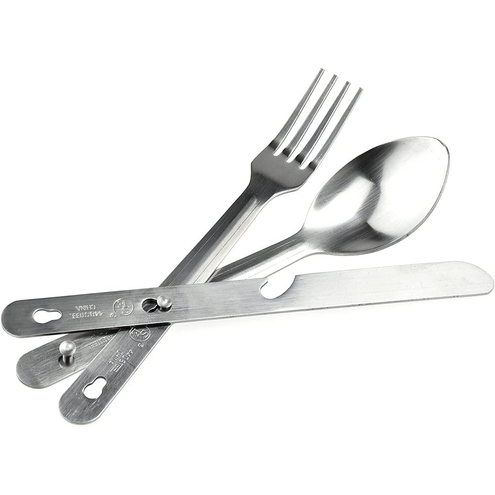 ASR Outdoor 2-PACK Minimalist Camp Kitchen Utensil Set, Army Military Style MRE Chow Set