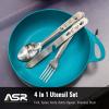 ASR Outdoor 2-PACK Minimalist Camp Kitchen Utensil Set, Army Military Style MRE Chow Set view 2