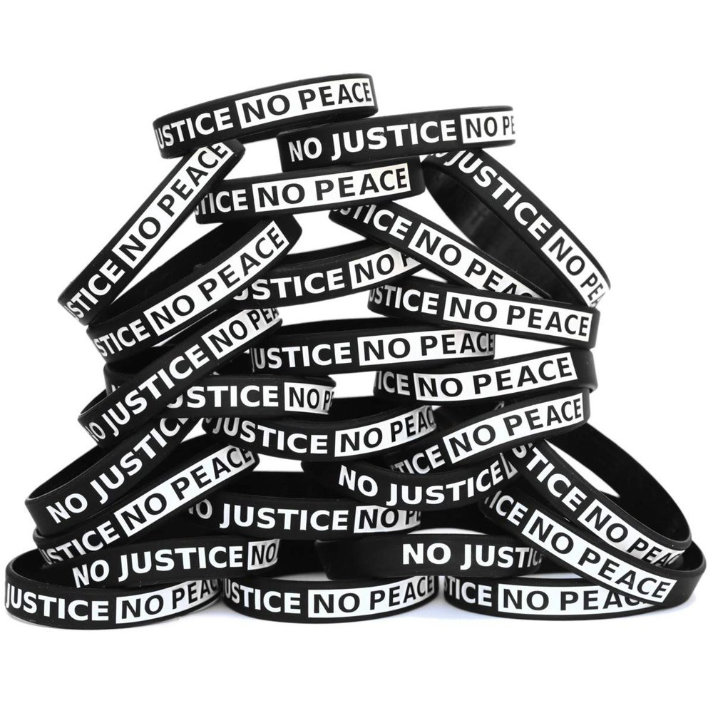 SayitBands One Hundred (100) No Justice No Peace Wristband Bracelets
