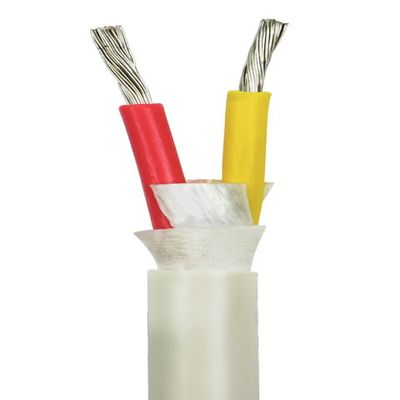 8/2 AWG UL 1426 (The Real Thing) Duplex Round Marine Wire - Tinned Copper Boat Cable - Red/Yellow - 18 Feet - White PVC Jacket