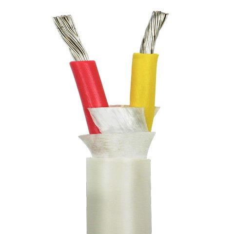 8/2 AWG UL 1426 (The Real Thing) Duplex Round Marine Wire - Tinned Copper Boat Cable - Red/Yellow - 18 Feet - White PVC Jacket
