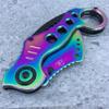 Falcon 7.25 Inch Folding Pocket Knife 2.5 Inch Clip Point Blade, Colorful Handle with Belt Clip, 440 Stainless Steel EDC Knife for Outdoor & Utility Use (Rainbow) view 3