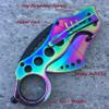 Falcon 7.25 Inch Folding Pocket Knife 2.5 Inch Clip Point Blade, Colorful Handle with Belt Clip, 440 Stainless Steel EDC Knife for Outdoor & Utility Use (Rainbow) view 4