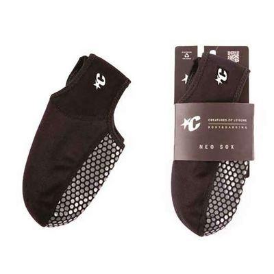 Creatures of Leisure Neo Fin Surf Sox, LO CUT Medium, 2mm Flexible Neoprene, 3M Adhesive Backing, Low Cut Design, Reinforced Seams, Black