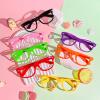 Pibupibu 8 Pack Neon Kids NO Lens Pretend Frame Glasses, Colorful Costume Glasses for Boys Girls Birthday Party Favors view 3