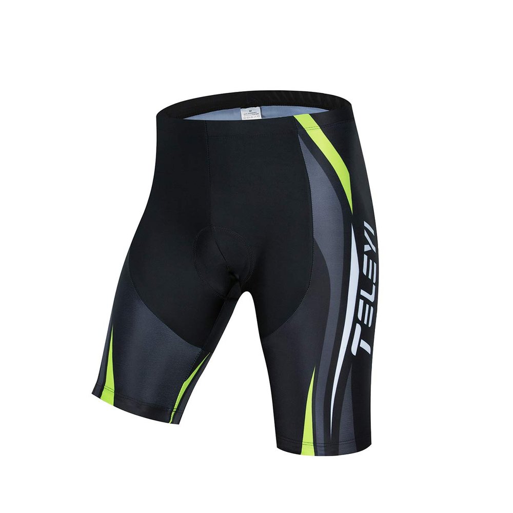 Weimostar Men's Cycling Shorts 4D Padded Biking Shorts Breathable Bicycle Wear Green Size L