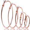 5 Pairs Rose Gold Clip on Earrings Hoop Non Piercing Women Clip Earrings for Women, 5 Sizes view 1