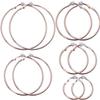 5 Pairs Rose Gold Clip on Earrings Hoop Non Piercing Women Clip Earrings for Women, 5 Sizes view 2
