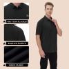 MOHEEN Men's Short Sleeve Golf Polo Shirts Moisture Wicking Performance Athletic Polo Shirt (Black,L) view 4