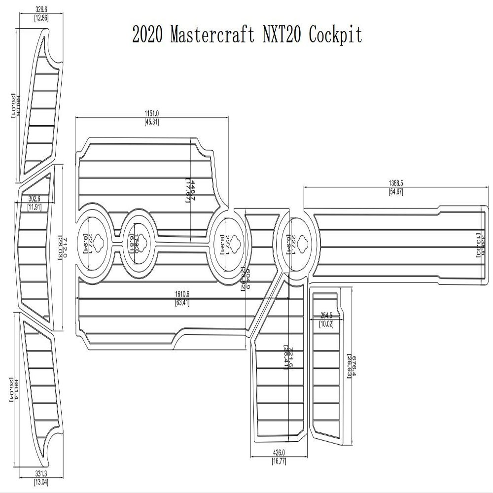 JZ 2020 Mastercraft NXT20 Cockpit Boat EVA Teak Decking 1/4" 6mm (Black+White)