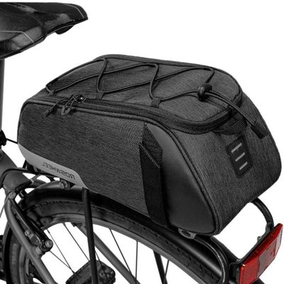 WSJYP Bike Rear Rack Bag,Waterproof Cycling Rear Seat Cargo Bag,Bike Trunk Pack Shoulder Carry Bag,with Taillight and Shoulder Strap 7/8/10L