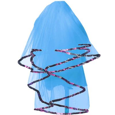 YINGJIABride Muddy Camo and Tulle Bridal Veils Wedding Cosplay Veil with Comb(Blue)