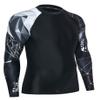ADOREISM Quick-Dry Men's Long Sleeve Rash Guard UPF 50+ Compression Swim Shirt (Shark, 2XL) view 3